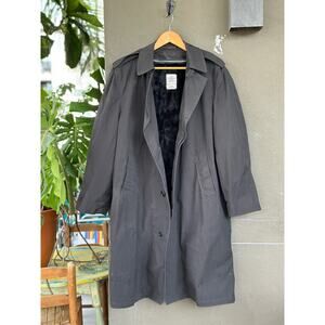 Vintage Military All Weather Men’s 40S Black Trench Coat Jacket Removable Liner